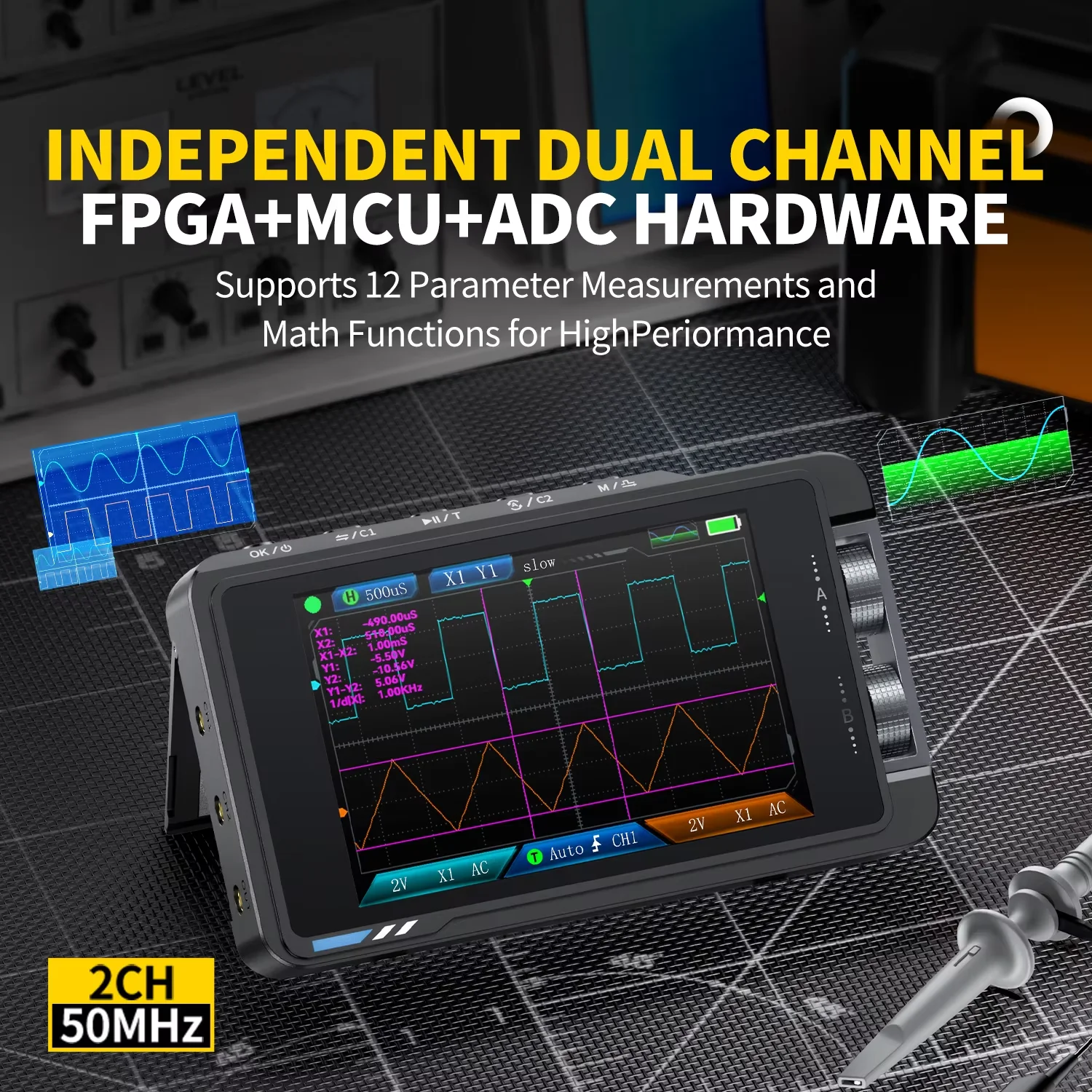 FNIRSI DS215H 2 IN 1 Handheld  - Fnirsi Digital Oscilloscope Handheld ulasan dan harga