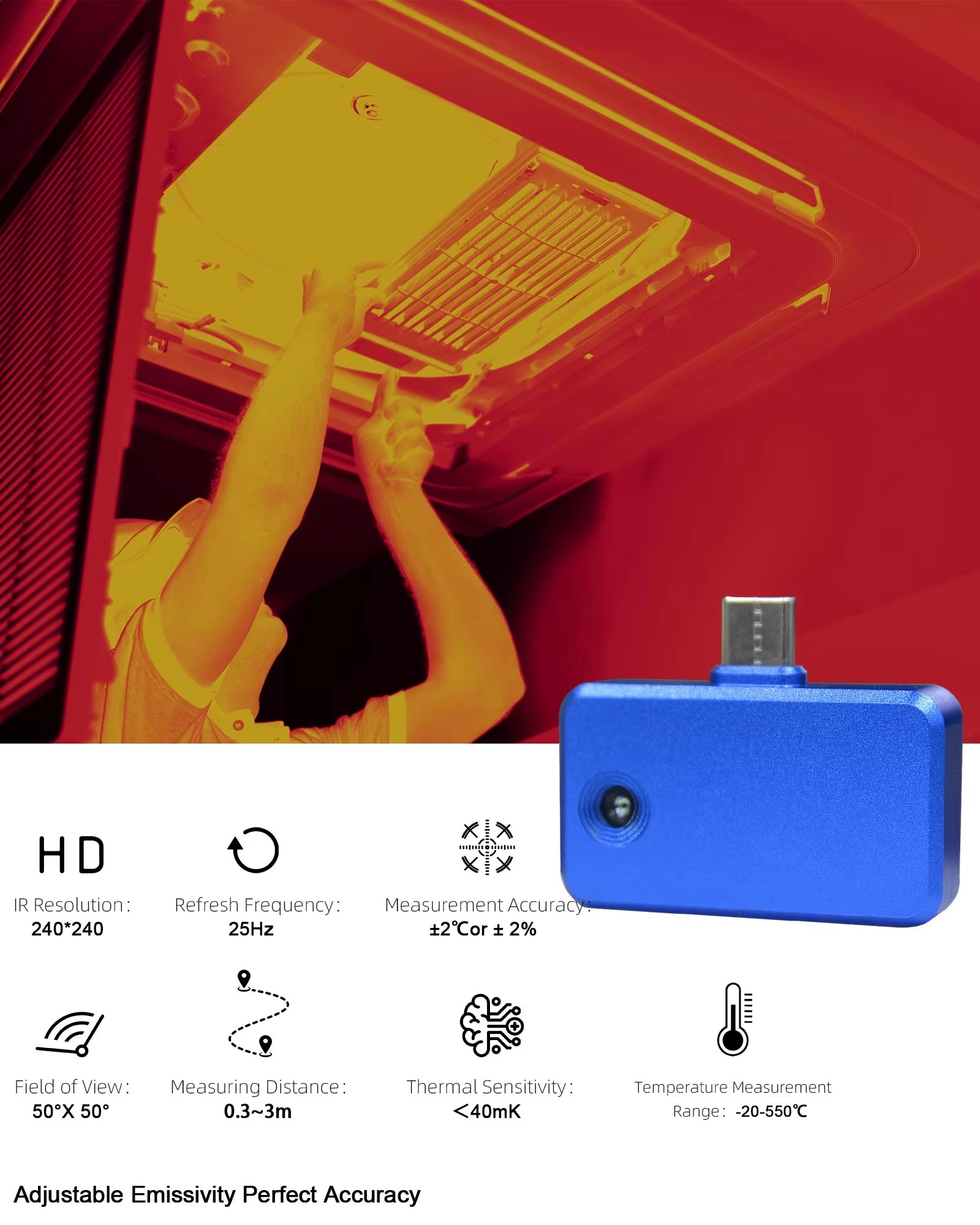 Thermal Camera for Phone 96x96 - Thermal Imaging Camera Pcb Repair ulasan dan harga