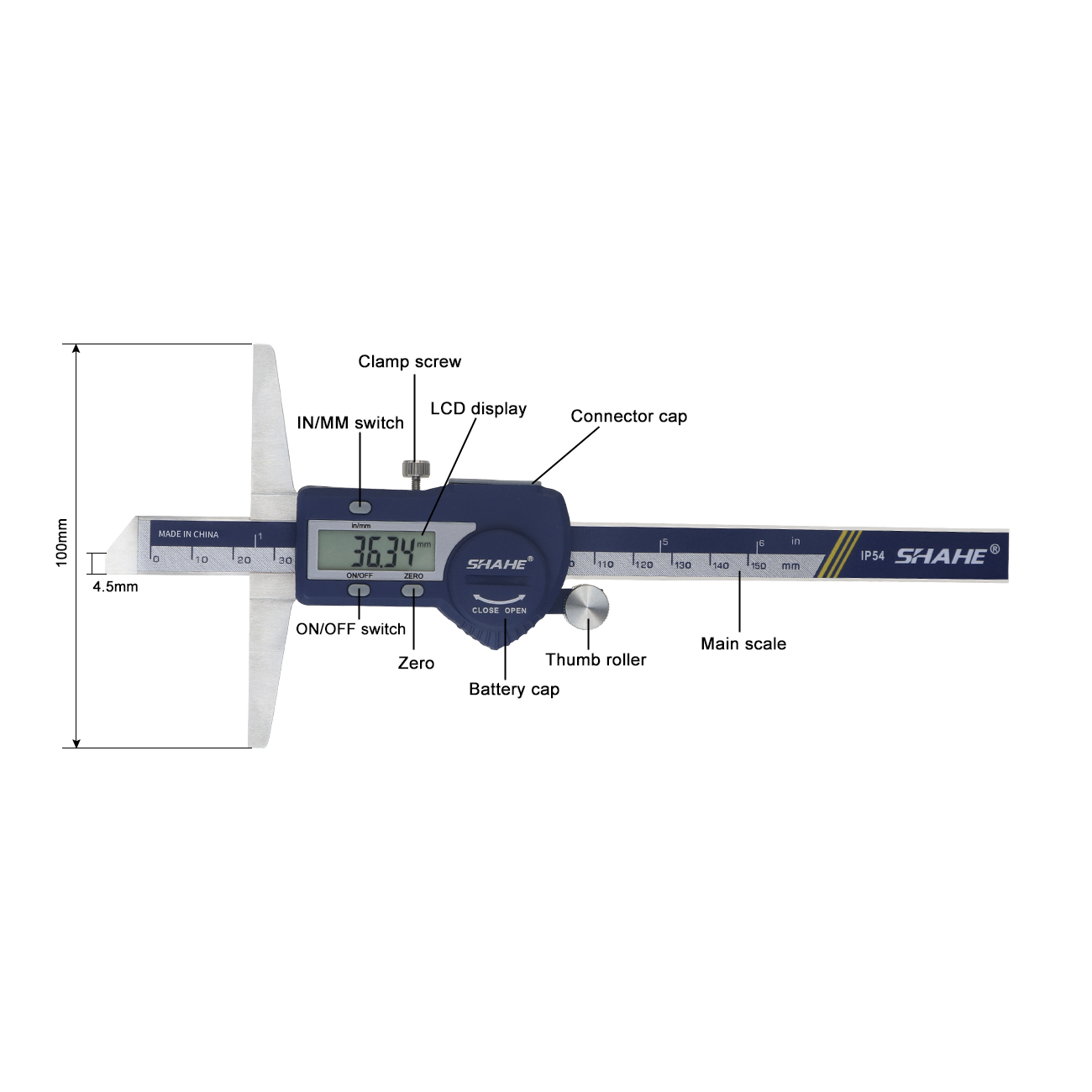 SHAHE 150/200/300mm Electronic - Digital Caliper 150Mm Stainless Steel ulasan dan harga