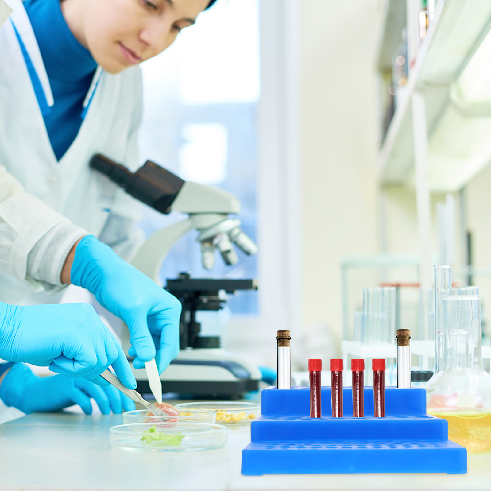 Test Tube Rack Trapezoidal PP  - Lab Equipment ulasan dan harga
