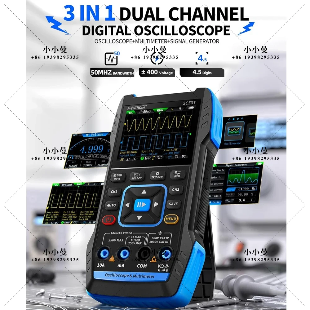 FNIRSI 2C53T Upgraded Handheld - Fnirsi Digital Oscilloscope Handheld ulasan dan harga